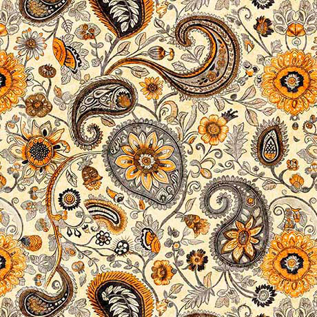 Sunflower Serenade - Sunflower Paisley - Cream