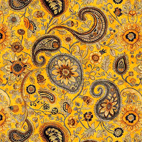 Sunflower Serenade - Sunflower Paisley - Mustard