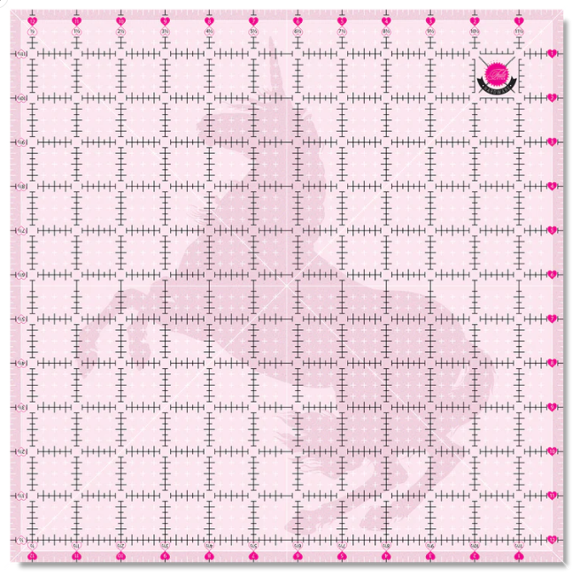 Tula Pink Hardware - 12-1/2" x 12-1/2" - Clear Grip Ruler - TPSQ12