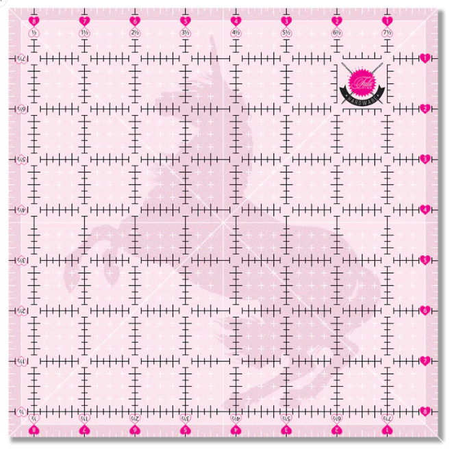 Tula Pink Hardware - 8-1/2" x 8-1/2" - Clear Grip Ruler - TPSQ8