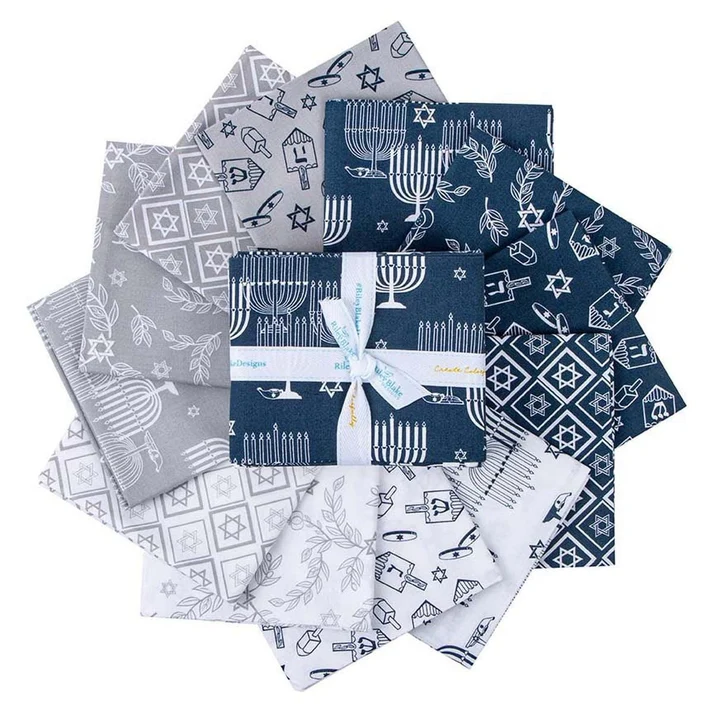 Precut Designer - 8 Nights 9 Lights - Fat Quarter Bundle, 12 Pieces