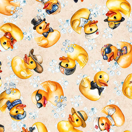 QT Cuties - 3 Rubber Duckies - Tan
