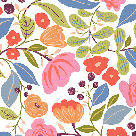 Sara's Garden - Packed Floral - White